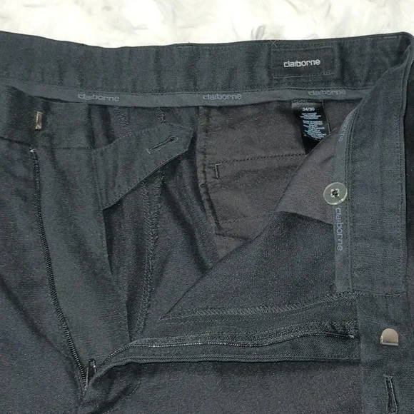 Men's Claiborne Black Pants 34x30 - Picture 3 of 3